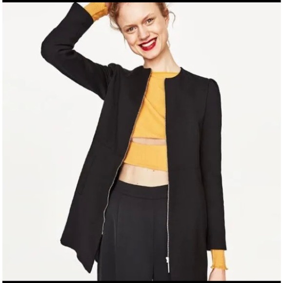 ZARA Jackets & Blazers - Zara Black Jacket with Gold Accents